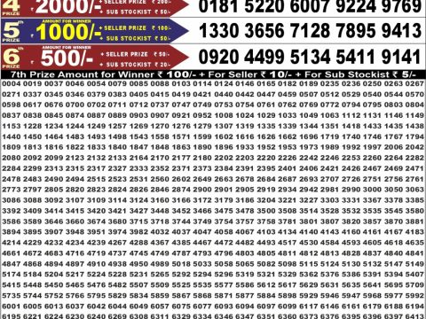 Punjab State Dear 50 6:30pm Weekly Lottery 13 June 2026